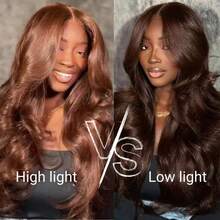 MUEN 5x5 13*4 13*6 4*4 4# Long Body Wave HD Lace Front Wigs 8-34 Inch Lace Front Wigs Blended Human Frontal Hair Pre-Plucked Glueless Wigs Human Frontal Hair Wavy Wig For Women Natural Blended Hair - Brown - View 4