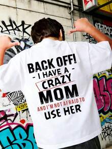 Tween Boy Casual Funny Print Crew Neck Short Sleeve T-Shirt, Summer Top - White - View 3