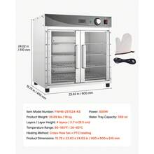 Electric Hot Box Food Warmer, 4-Tier Commercial Warming Cabinet With Water Tray, Glass Door And Adjustable Shelves, Stainless Steel Food Warmer Cabinet, For Restaurant, Kitchen, Pizza, Chicken - Small 4-layer Double-leaf Transparent Door (mechanical) - View 7