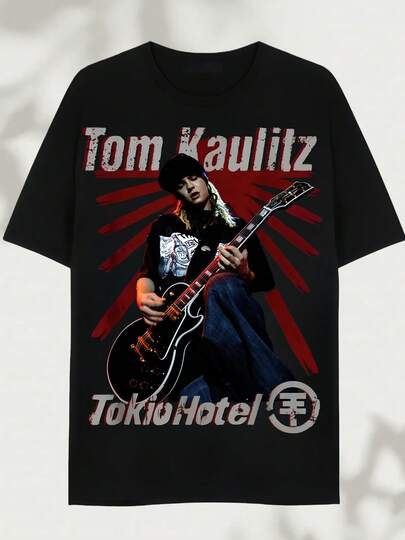 2026: Tom Kaulitz Unisex T-Shirt, Tokio Hotel Gift T-Shirt. Printed T-Shirt - Made Of Pure Cotton, It's Soft And Breathable, Suitable For Both Men And Women. It's A Casual Shirt Suitable For All Seasons And A Stylish Souvenir. It's Suitable For Everyday Wear, Streetwear Enthusiasts, And Music Lovers.