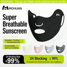 mohuan Máscara facial de protección UV de seda de hielo para golf y running para mujeres, máscara facial de protección solar de seda de hielo, visera solar anti-UV para mujeres, máscara facial transpirable de protección solar para deportes al aire libre - Multicolor - Ver 3