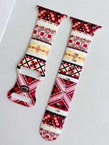 1条波西米亚风印花硅胶表带，适用于 38mm 40mm 41mm 42mm 44mm 45mm 49mm (S10 42mm) (S10 46mm) 女士款，时尚柔软硅胶运动表带，兼容 Series 11 Ultra 3 SE3 Ultra 2 S10 SE2 9 8 7 SE 6 5 4 3 2 1 - 彩色 - 查看 3