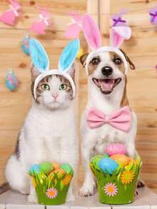 2pcs Cute Easter Bunny Ear Headband Prop, Rabbit Headband For Easter Party Decoration, Home, Birthday Gift - Multicolor - View 5