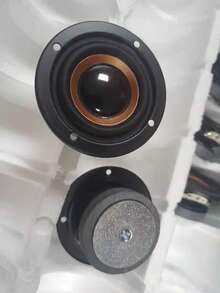 2个2英寸磁性扬声器部件，触摸面板控制同轴连接器，DIY音频扬声器，迷你扬声器PU皮革外壳，黑橙色立体声音频输出 - 外磁喇叭 - 查看 10