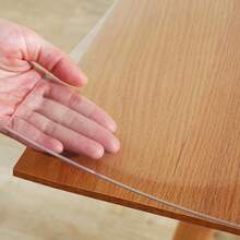 1pc 0.25mm Thick Rectangular Tablecloth, Transparent PVC Table Top Cover, High-Quality Scratch-Resistant Table Surface Protector Mat, Suitable For Home, Hotel Dining Tables And Coffee Tables, Hotel Dining Table Setting, Home Dining Setup, Transparent Table Protector, Fashionable Tablecloth - White - View 5