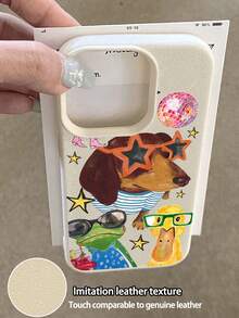 1 chiếc ốp lưng điện thoại tối giản màu cam hình chó, vịt, ngôi sao, chống nước, chống sốc, chống trượt, chất liệu giả da mềm mại, thích hợp làm quà tặng sinh nhật/ngày lễ cho bạn bè, gia đình, người yêu, phù hợp với nhiều kích cỡ điện thoại. - Nhiều màu - Xem 3
