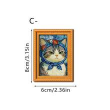 1/6pcs Oil Painting Style Fridge Magnets, Funny DIY Cat Fridge Stickers, Kitchen Refrigerator Cabinet Decor, Removable Fridge Magnets For Storage And Display - multicolor - View 16