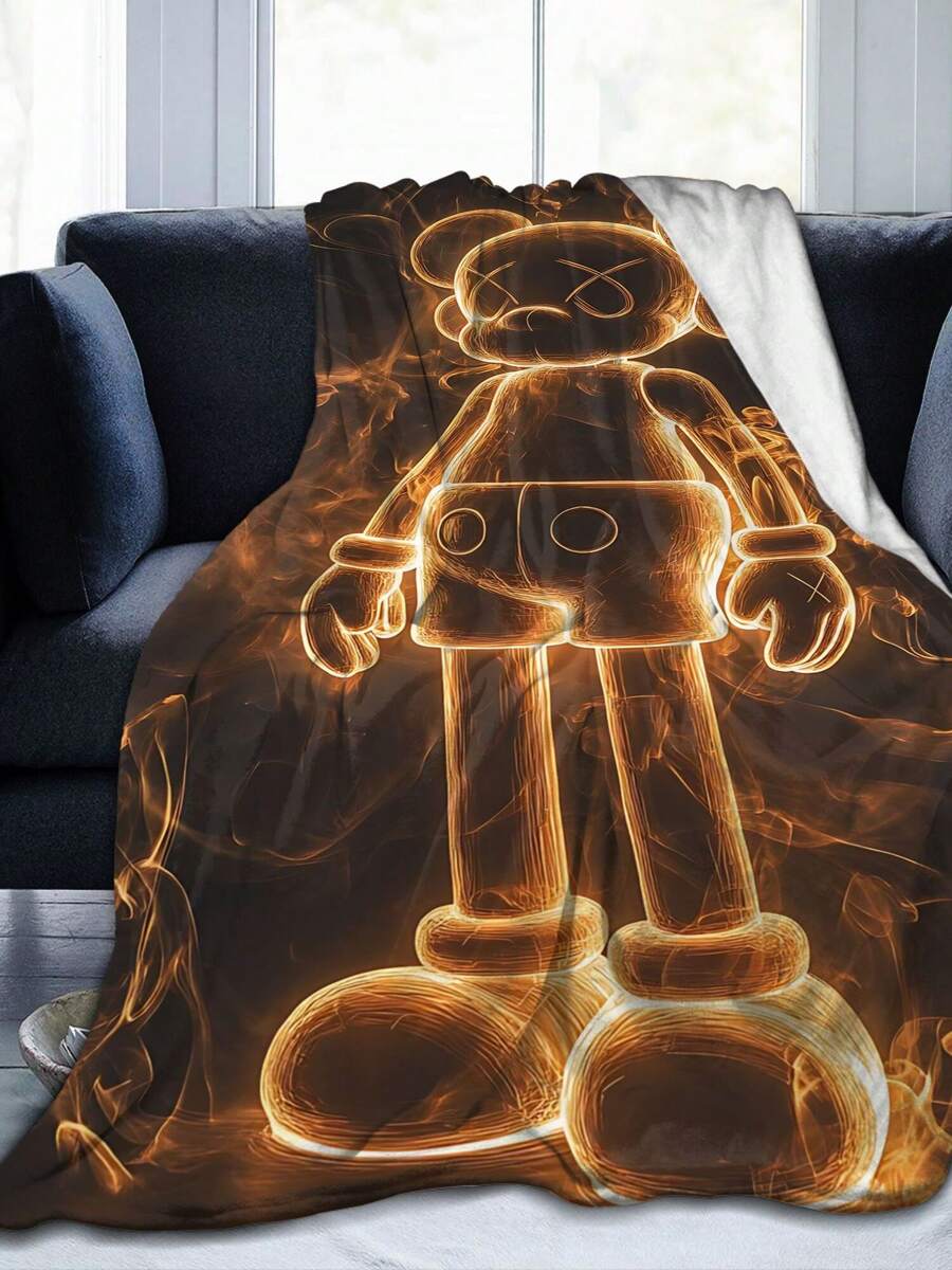 Kawss Kawaii Kaw Blanket Luxury Anime Flannel Blanket - Ultra Soft Cartoon Print, The Perfect Gift For Any Occasion, Christmas, Birthday, For Home, Camping & Travel Use - Black - View 1