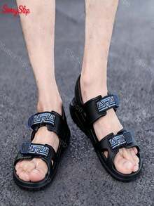 Sandalias de agua para hombre SunnyStep, sandalias de playa con , chanclas de verano impermeables, sandalias antideslizantes para hombre, chanclas de caminata para hombre, sandalias de drenaje rápido para hombre - Negro-Azul - Ver 1