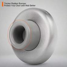 Concave Wall Door Bumper Stop Brushed Satin Nickel 2-1/2" Outside Diameter Stainless Steel Cover With 1-1/8" Gray Rubber Bumper Easy To Install With Screw - ConcaveSatin Nickel - View 3
