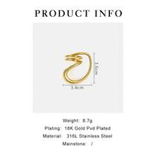 1 chiếc nhẫn thép không gỉ hình trái tim rỗng tròn bất đối xứng, mạ vàng 18K, chống thấm nước, kiểu dáng thời trang mới, phù hợp cho đeo hàng ngày, tụ họp, tiệc tùng, chụp ảnh đường phố. - Nhẫn hình bầu dục không đều - Xem 17