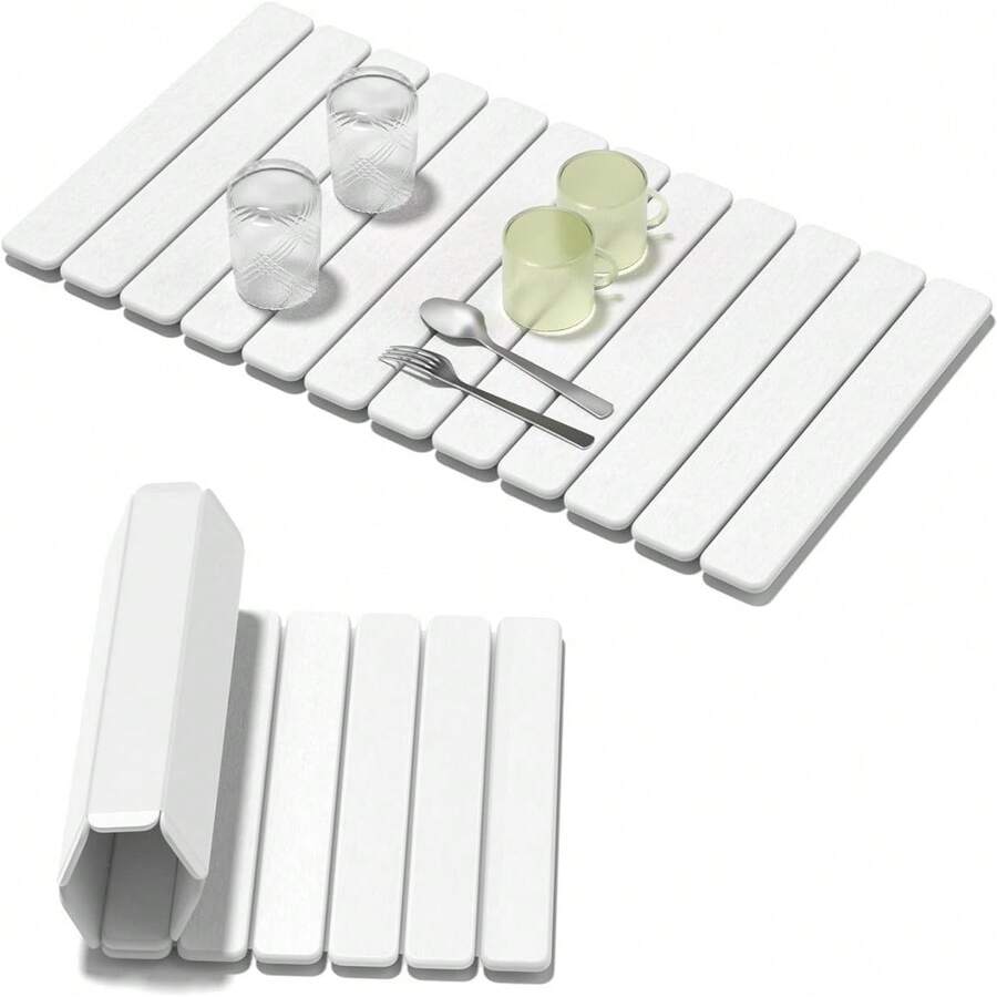 Alfombra de baño de gel de sílice, alfombra de baño plegable de gel de sílice antideslizante, alfombra de inodoro absorbente y de secado rápido - Multicolor - Ver 1