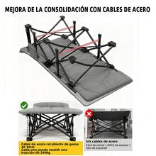 JM VAAL Cama plegable de algodón 180x65 cm portátil, estructura reforzada cómoda y ligera, fácil de guardar y transportar. Ideal para acampar, playa, visitas en casa y uso diario. Resistente y compacta. - Gris - Ver 10