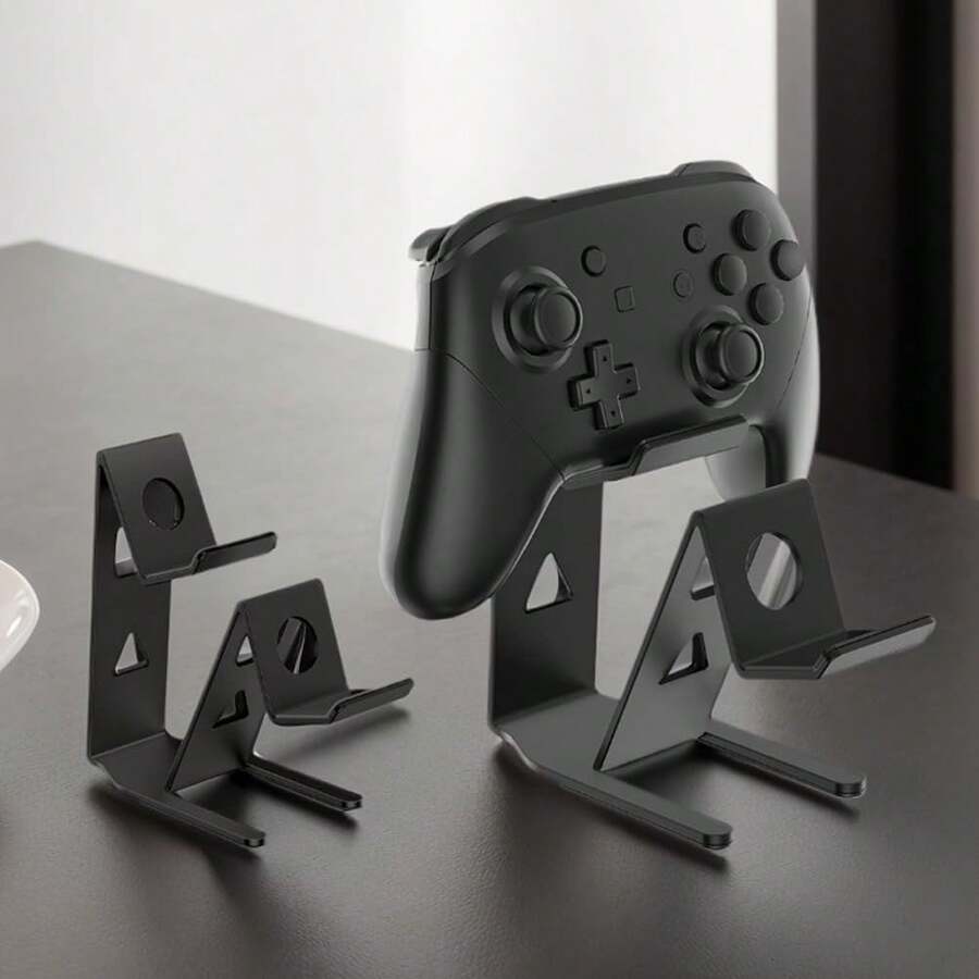 1Packs Controller Holder, 2 Tier Universal Aluminum Display Stand For Desk Game Enthusiasts Gift Stand Compatible With Series XS, Elite 2, P5, PS3, Switch Pro And Almost All Controller, Black - View 1