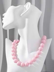 1 件女士时尚简约多巴胺糖果色串珠项链，适合日常佩戴，夏季 - 多色 - 查看 23