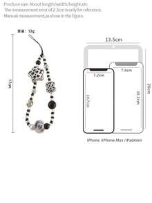 Accesorio de cadena para teléfono móvil, correa de muñeca y llavero con estampado de leopardo, flores y cuentas, de ajuste cómodo y estilo invernal sexy, como regalo de Pascua y primavera para mujer con patrones de animales - Multicolor - Ver 4
