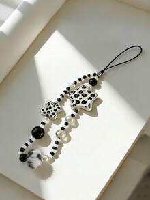 Accesorio de cadena para teléfono móvil, correa de muñeca y llavero con estampado de leopardo, flores y cuentas, de ajuste cómodo y estilo invernal sexy, como regalo de Pascua y primavera para mujer con patrones de animales - Multicolor - Ver 1