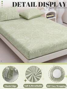 1件印花床笠(不含枕套),亲肤床垫罩,图案床垫保护套,舒适柔软透气,多种尺寸可选,适用于单人床/双人床/大号床/特大号床,可机洗,家居装饰,卧室装饰,通过Oeko-Tex认证 - 彩色 - 查看 6