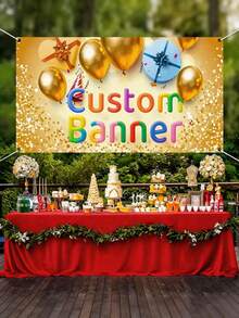 1pc Personalized Photo Tapestry, Customizable Tapestry, Custom Banner, Outdoor Tapestry, Banner, Flag, Printable Photo & Text, Graduation, Graduation Gift, Suitable For Bride, Graduation Party Supplies - Multicolor - View 3