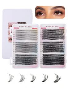 600/570pcs Individual Lashes, D-Curl Volumizing Mixed Styles False Eyelashes Extension Kit With Glue, Tweezer, Brush, 8-18mm Feathery Lashes, Suitable For Beginners DIY At Home, Suitable For Daily, Wedding, Party, Outdoor, Travel, Holiday Occasions - White - View 17