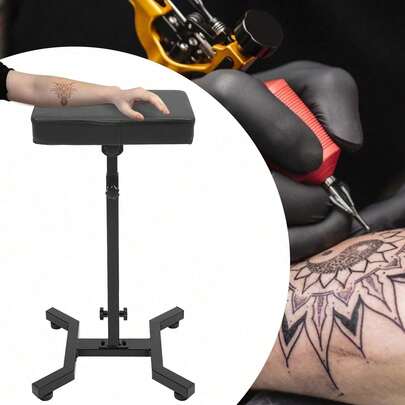 Black Metal Tattoo Armrest Stand, 70-99cm/27.56-38.98in, Adjustable Height & Angle Armrest Stand, Free Standing Armrest Stand For Beauty Salons, Nail Salons, Hair Salons, Studios, Homes, Health Care Centers, Etc