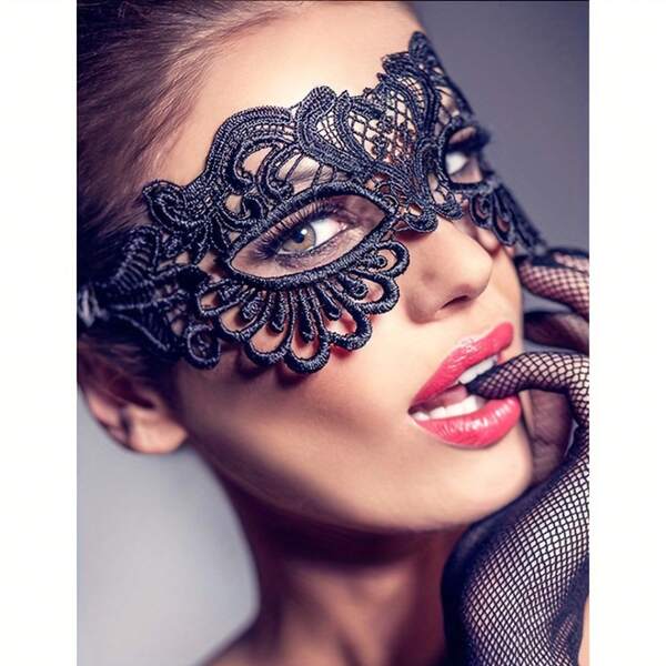 Halloween Gothic Style Masquerade Party Women's Black Lace Eye Mask