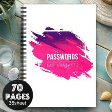 1 pieza Cuaderno de contraseñas en espiral, cuaderno de planificador con contraseña en espiral para inicio de sesión en Internet y computadora, sitio web, nombre de usuario, contraseña, guardador de contraseñas para el hogar u oficina, suministros de manualidades y scrapbook - A5 - Ver 1