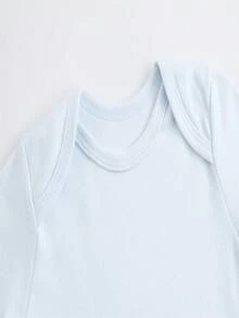 Disney Newborn Baby One-Piece Diaper Cover For Summer Light Style Baby Unlined Short-Sleeved Triangle Shirt Soft And Comfortable Pregnancy Gift - 淺藍色 - 查看 6