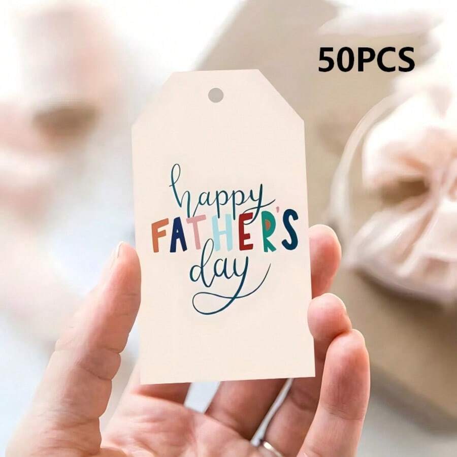 50pcs Colorful Coded Father's Day Gift Tags With Jute Twine, Suitable For Cards, Gifts, Portable Presents, Decorations, Celebrations - Express Joy And Warmth, Versatile Tags