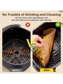 50/100/300/500pcs [Oil-Free & Reusable] Air Fryer Parchment Paper Liners, Square Silicone Oil Paper Trays, Household Baking Oil Absorbing Pads, Air Fryer "Must-Have"! Disposable Non-Stick Oil Paper, No Washing Needed, Baking Paper Mats, Household Essential, Say Goodbye To Washing Pots! - Multicolor - View 6