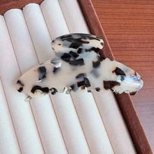 1个醋酸纤维大号发爪夹，时尚发爪头饰，优雅新款设计 - 彩色 - 查看 3