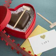 15/30pcs Mini Wooden Hammers, Chocolate Cracking Hammers Suitable For Cracking Heart-Shaped Chocolate, Chocolate Bear Molds, Handmade DIY & Party Use - Apricot - View 7