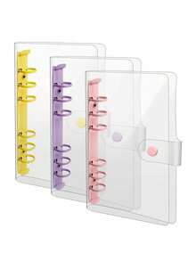 1套PVC钱包式A6预算活页夹笔记本现金信封系统套装，带活页夹口袋，用于资金预算储蓄账单整理（1个外壳+8个拉链口袋+12张A6现金预算卡+2张英文贴纸+标签贴纸） - 彩色 - 查看 9