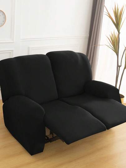 1pc Solid Color Milk Silk Stretch Recliner Sofa Cover, Loveseat Slipcover, Suitable For Living Room, Bedroom, Study Recliner Sofa