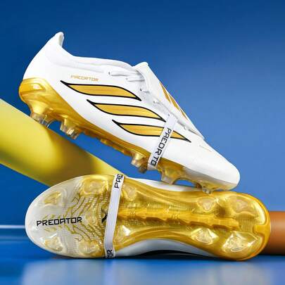  1 par de Zapatos de fútbol WEJIESS sin costuras nuevos para hombres/mujeres, con tacos largos AG antideslizantes para entrenamiento, botas de fútbol para césped exterior, zapatos deportivos de fútbol profesionales, con tacos cortos de alta parte superior