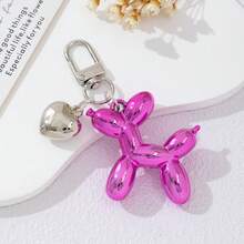 1pc Y2K Aesthetic Metallic Balloon Dog Keychain, Cute Bag Charm Pendant With Heart Decor, Fashion Backpack Accessory & Birthday Gift For Teenage Girls, Women And Animal Lovers - Balloon Dog - View 12