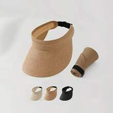 Foldable Wide Brim Sun Hat For Women, Breathable Straw Beach Hat, Outdoor UV Protection, Spring/Summer - Multicolor - View 9