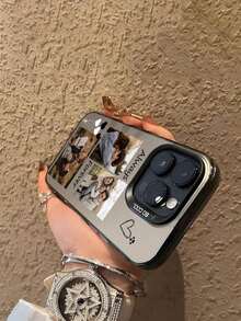 个性化定制照片，永恒时尚。这款永恒定制哑光黑色婚礼镜头框手机壳，兼容苹果 XR、11、13、14、15 和 16 Pro Max。它清晰、时尚、多彩、可爱、简约，与您的手机完美搭配。是送给朋友、女友和母亲的独特个性化礼物。国际版，非国内版。 - 黑色 - 查看 5