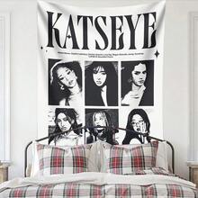 1件韩国K-pop乐队K-Katseye波西米亚风挂毯，波西米亚风格墙面挂毯，曼陀罗图案，可爱风格房间装饰 - 彩色 - 查看 5