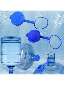 1/2/3/4pcs 3/5 Gallon Water Dispenser Bottle Caps, Silicone Reusable Replacement Lids, Leak-Proof Bottle Caps, Fit 55mm Water Cooler Bottles, Random Styles - Blue - View 8