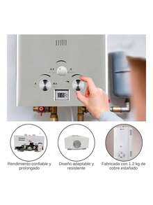 Calentador de Agua de Gas LP para Hogar 12 Litros/Minuto, 1 Servicio, Boiler de Paso (73 * 39 * 24  cm). Bluelander - Blanco - Ver 3