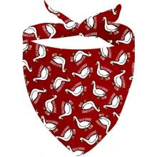 1条24.8英寸x11英寸趣味鹅三角狗围巾，鹅鸭图案，鹅爱好者狗狗围巾，宠物新奇配饰，完美派对/节日拍照道具，送给小狗爱好者的幽默礼物 - 彩色 - 查看 1