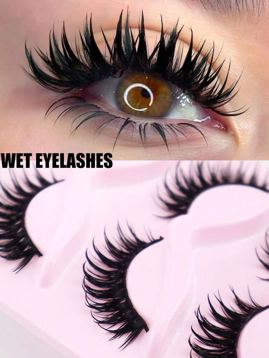 5对俄罗斯浓密型假睫毛，自然长度和卷翘度，柔软轻盈，适合约会和派对。 - 查看 1