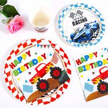 Formula Racing Car Disposable Plate, Napkin, Cup Set, One-Time Party Supplies Suitable For 10 Guests, Disposable Paper Plate Party Tableware Fit For Birthday, Wedding, Theme Party, Family Picnic - Style 4 - View 4