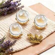 5pcs Mini Crystal Ball House Decor - Transparent Sphere Mini With Gold Base And Clear Dome - Gold Base and Transparent Dome - View 2