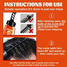 Men's hair wax comb, retro oil head, big back hairstyle, moisturizing and long-lasting comb, one comb shaping - Sin perfume - Ver 8