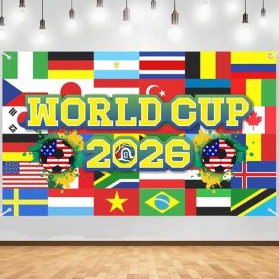 5ft X 3ft World Cup 2026 Flag Banner International Football Sports Backdrop Decor