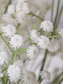 5/10PCS Artificial Gypsophila Breath Branches, PE Material, 4-Branch 12-Head Design, Ideal For Elegant Table Decorations, Weddings, And Seasonal Decorations. No Power Or Batteries Required. Suitable For Floral Decorations In Various Settings. - White - View 10