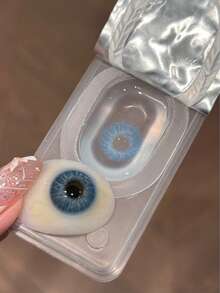 MESIRU 1 Pair Soft 14.2mm Suitable For Daily Wear. Annual Disposable Cosmetic Lenses - Blue - View 3