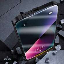 Shockproof Privacy Tempered Glass Screen Protector 3pcs Full Coverage Anti-Glare Tempered Glass Screen Protector Anti-Scratch Fingerprint Resistant Compatible With Iphone 17 Pro Max 16 Pro Max And Other Models Spring Birthday Gift - Black - View 3